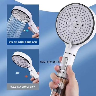 Five-speed Filter Booster 12cm Large Panel Shower Head Household Dechlorination Skin Beauty Shower Handheld Shower Set