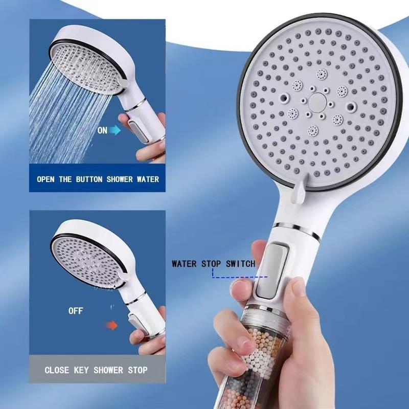 Filter Spray Five-speed Booster Large Panel Shower Head Home Shower Bath Handheld Shower Head Plus Hose Set