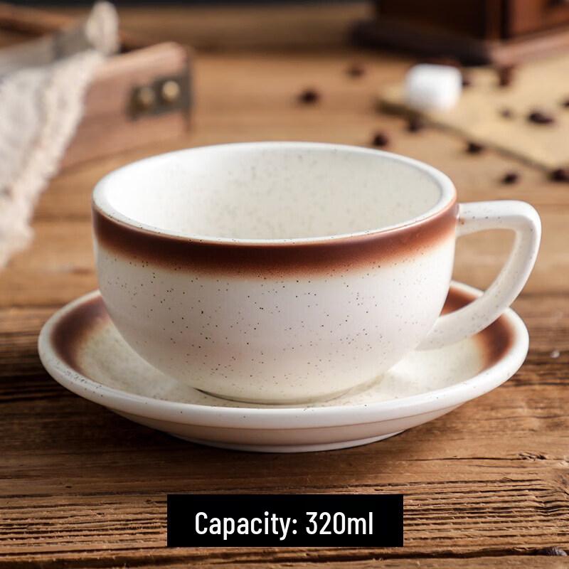 Qiwei Ceramic Latte Art Cup and Saucer Set
