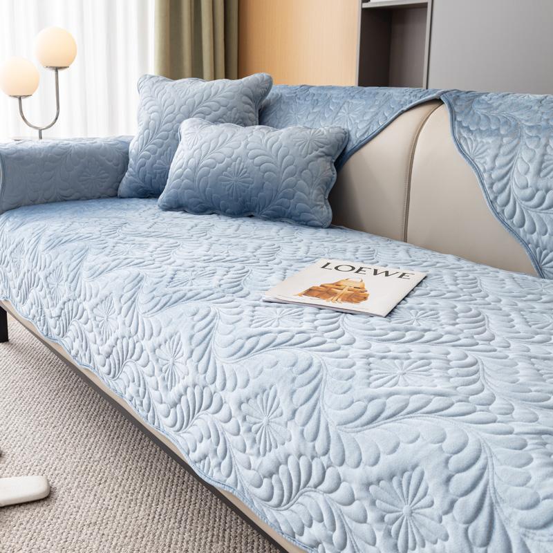 

Бархатный чехол для дивана, детский коврик для собаки, кресла, защита для мебели, Нескользящие современные чехлы для диванов, чехлы для гостиной 70x70cm светло-синий