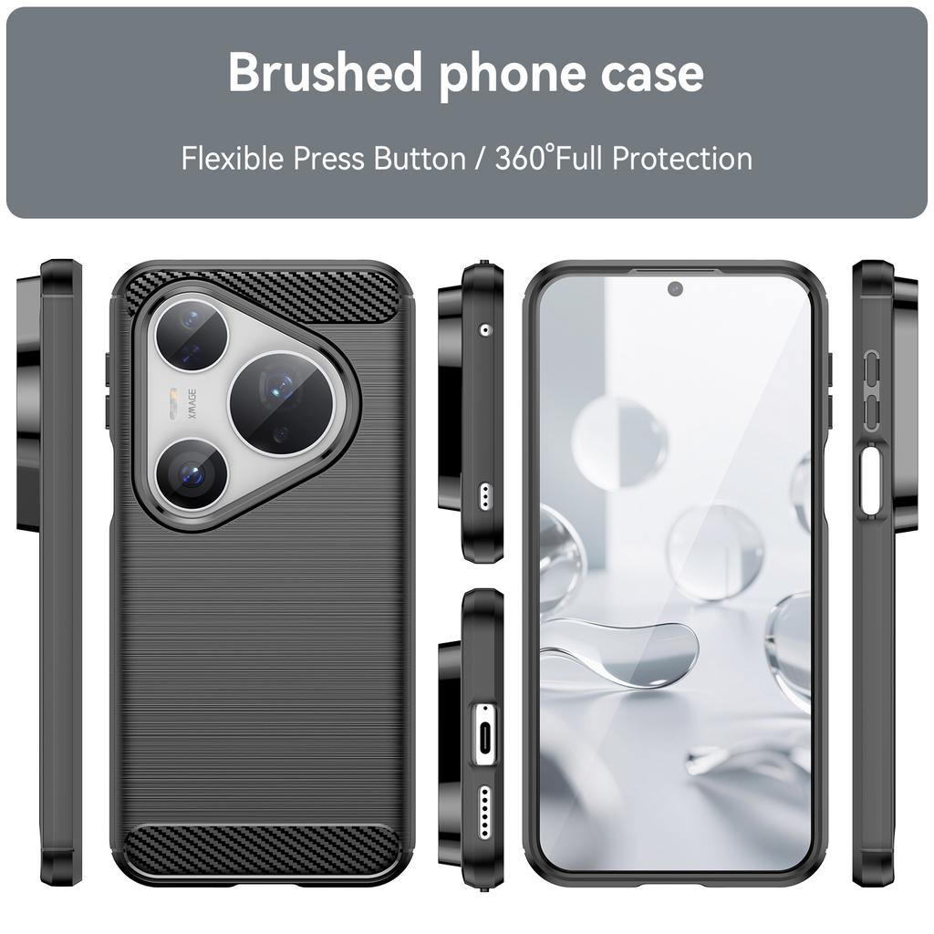 For Huawei Pura 80 Pro/80 Pro+/80 Ultra Case Protective Phone Cover Carbon Fiber Texture Brushed
