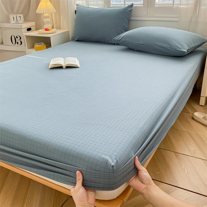 100% Cotton Fitted Sheet Stripe Style Bed Cover Skin-friendly Mattress Cover sabanas Adults Kids Bed Sheets (No Pillowcase)