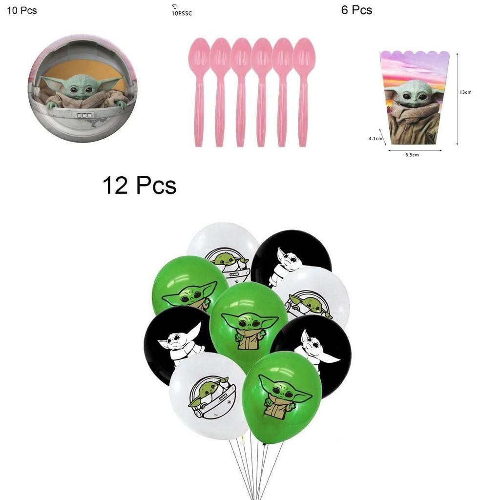 Baby Yoda Themed Birthday Party Decor Supply Set For Childrens Celebrations**