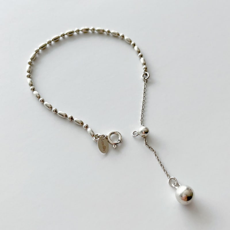 Melliv Silver Slide Ball Mix Egg Ball Chain Bracelet_mvb05