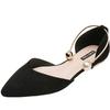 Fashion 2025 Women Rounded Toe D'orsay Satin Evening Dress Flat Shoes with Metal Ankle Bracelet Pearl Ball Special Flats Colors Size 43