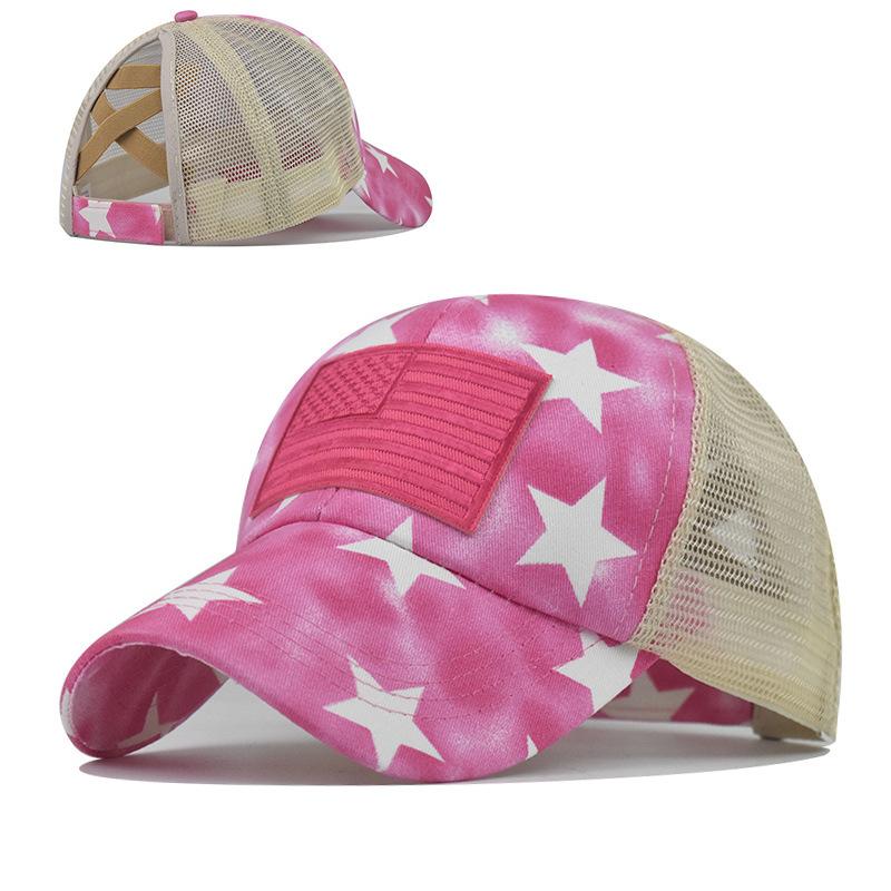 Hole Cap Ponytail Five Pointed Star Baseball Cap Cotton Material Summer