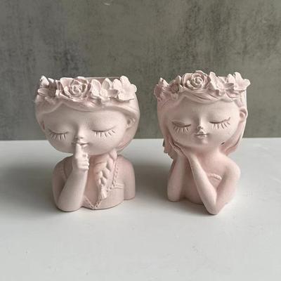 Mädchen Puppe Geformt Blumentopf Epoxy Form Neue Nette Stift Halter Kerzenhalter Diy Zement Topf Pflanzer Harz Silikon Form Vase form