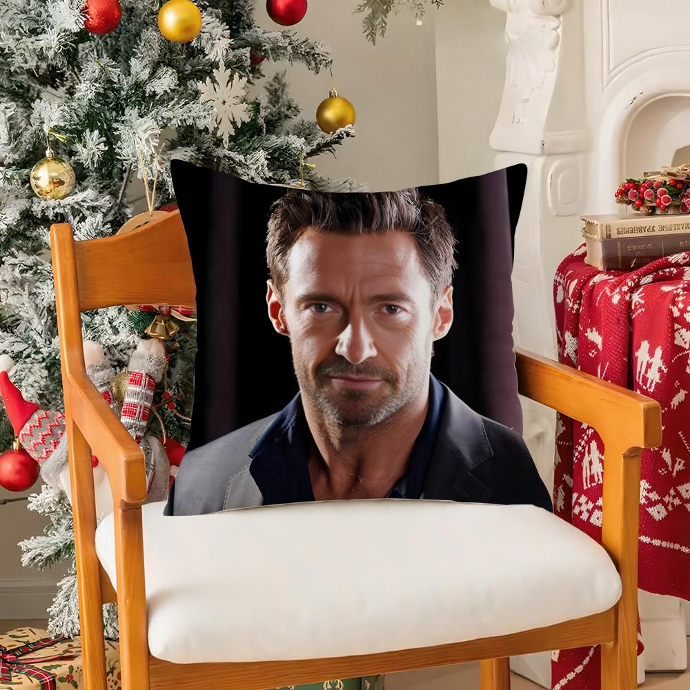 

HHugh Jackman Actor Pillow Case Silky Short Plush With Invisible Zipper Dustproof Sofa Cushion Cover For Home Decor 30X30cm