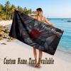 Atletico Madrid FC Design Beach Towel Custom Text Large Towel for Beach Vacation