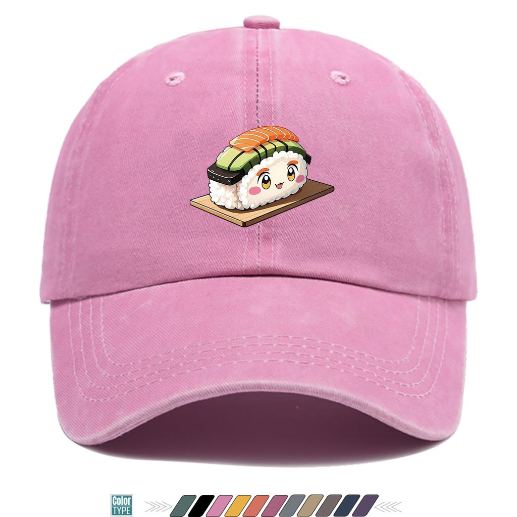 Pc Sushi Print Trucker Hat QuickDry Breathable SushiThemed Cap with Sushi Roll Unisex Adjustable Buckle Closure for Outdoo