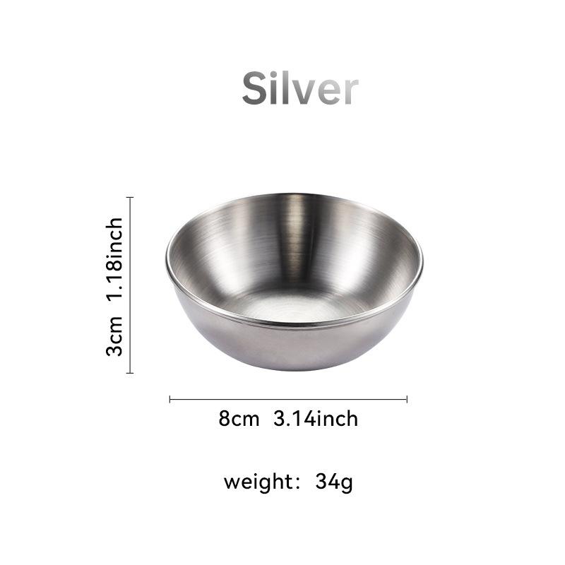 Sauce Dishes Dish Bowls Stainless Steel Dipping Seasoning Soy Plates Plate Bowl Cups Serving Appetizer Pinch Dessert Tray Metal