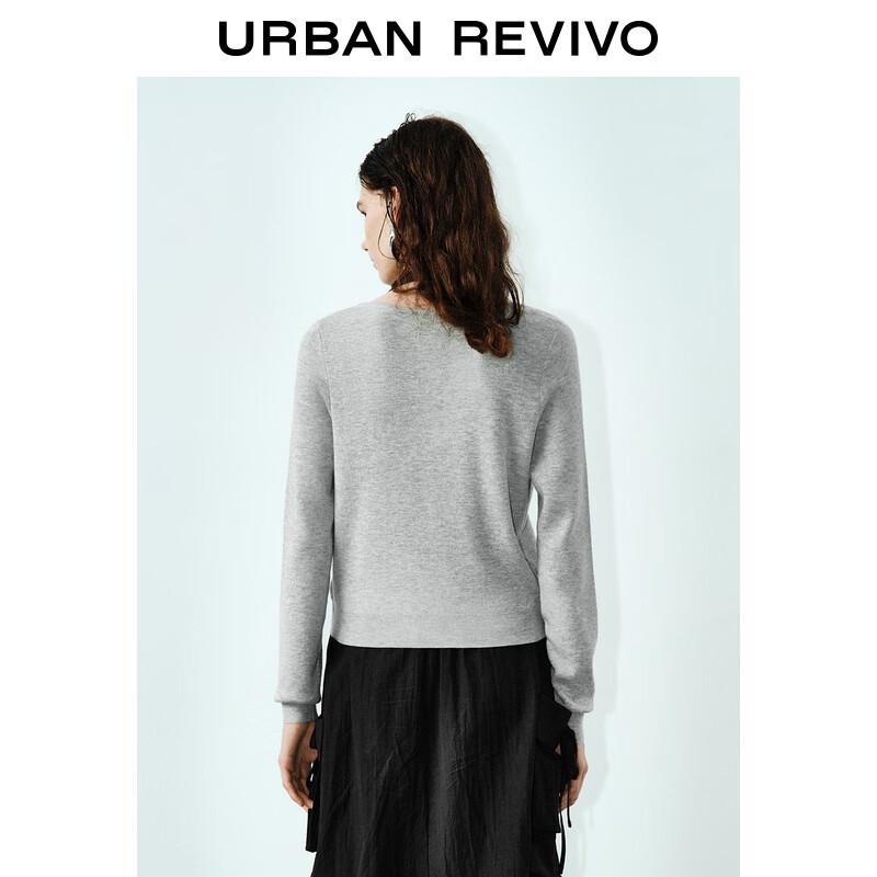 UR 2025 Fall Women's Contrast Halter Long Sleeve Knit Top