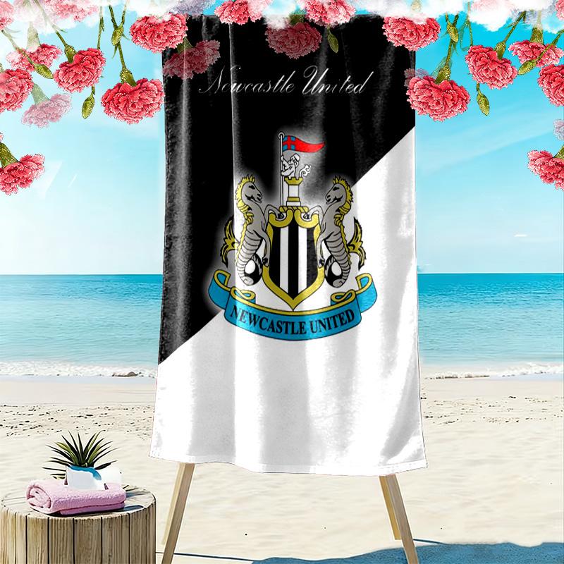 Newcastle United Logo Aufdruck Strandtuch, Großes Weiches Schnelltrocknendes Handtuch für Strand Camping Schwimmen
