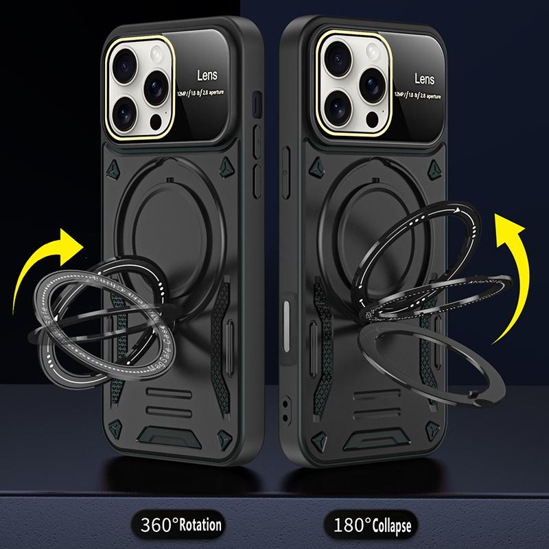 Pro iPhone 16 Luxusní magnetické pouzdra se stojánkem Pro iPhone 16 Pro Max Pancéřové Nárazuvzdorné Měkké Nárazníky Tvrdý Kryt proti pádu Capa 16 Plus