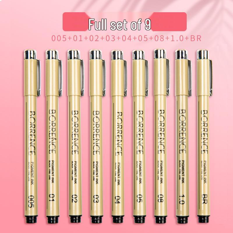 Refillable Waterproof Black Ink Needle Point Pen for Students & Adults - Ideal for Anime, Art, Drawing, Calligraphy, and Brush Supplies.