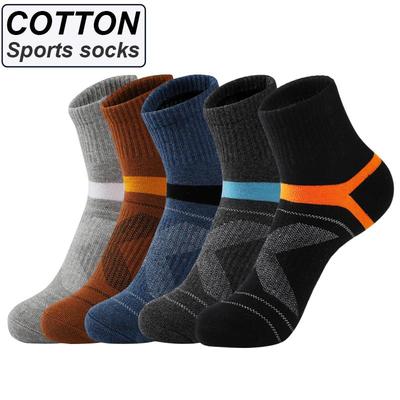High Quality 5 Pairs Combed Cotton Men's Socks New Casual Breathable Sport Socks Man Stripe Long Sock Plus Size 38-45