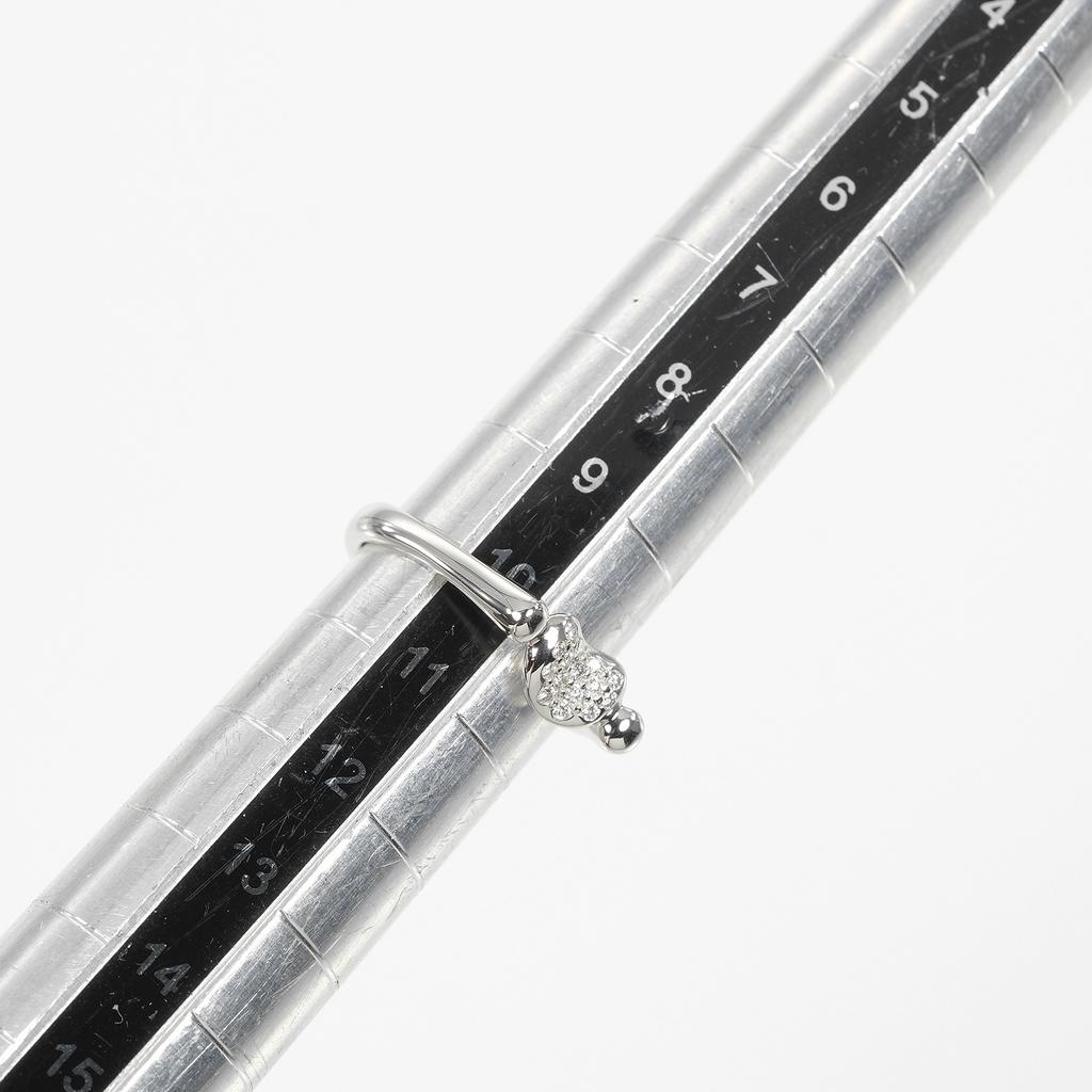 TIFFANY&Co. Bean Ring Pt950Platinum/Pave diamond #5.6(US Size) 5.5g Women Used