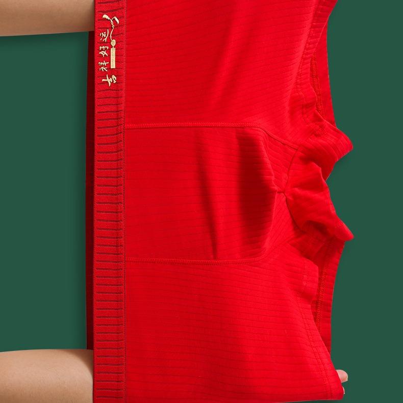 3pcs Pack Cotton Boxers Shorts Men's Underwear for Male Briefs Red Underpants Breathable Boxing Panties XL XXL 3XL 4XL