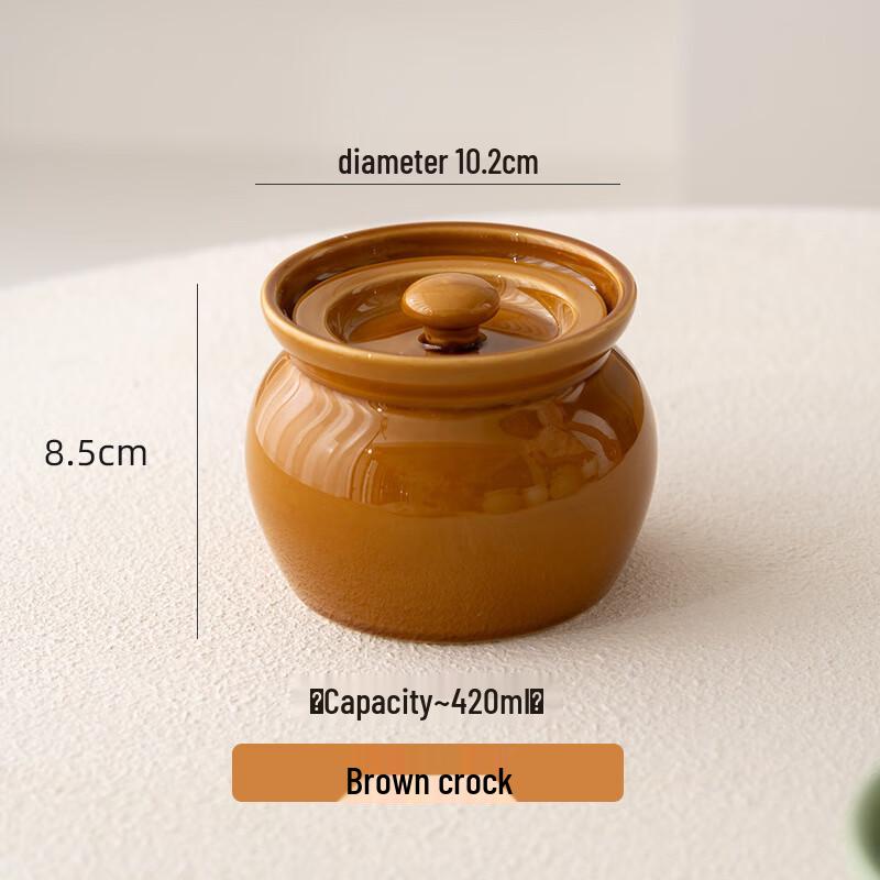 RuHan Ceramic 400ml Single-Serve Double Boiler Stew Pots (2-Pack)