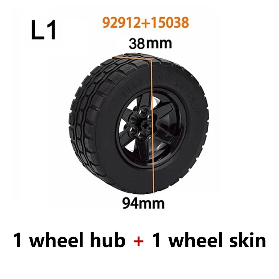 1Pcs Technical Tire & Wheel Hub Building Blocks Compatible with MOC Car Truck Parts