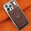 Luxury Magnetic 360 Rotating Kickstand Leather Phone Case For iPhone 17 Pro Max 16 Plus 15 14 13 Ring Holder for Magsafe Cover