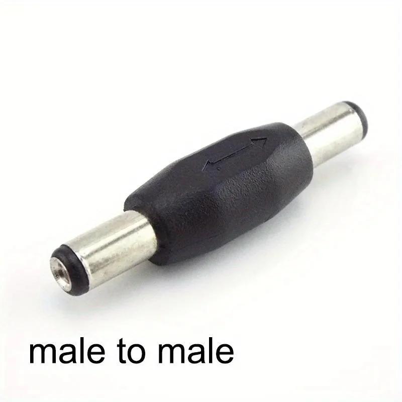 DC Conversion Head Jack Double Male To Male 5.5*2.1MM / 5.5X2.1mm Female To Female Panel Mounting Adapter Connector Plug