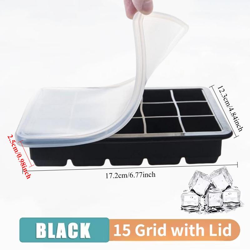 4/6/8/15Grids Silicone Ice Cube Molds Spherical Ice Molds Reusable Whiskey Ice Cube Molds Cocktail Freezer DIY Homemade Barware