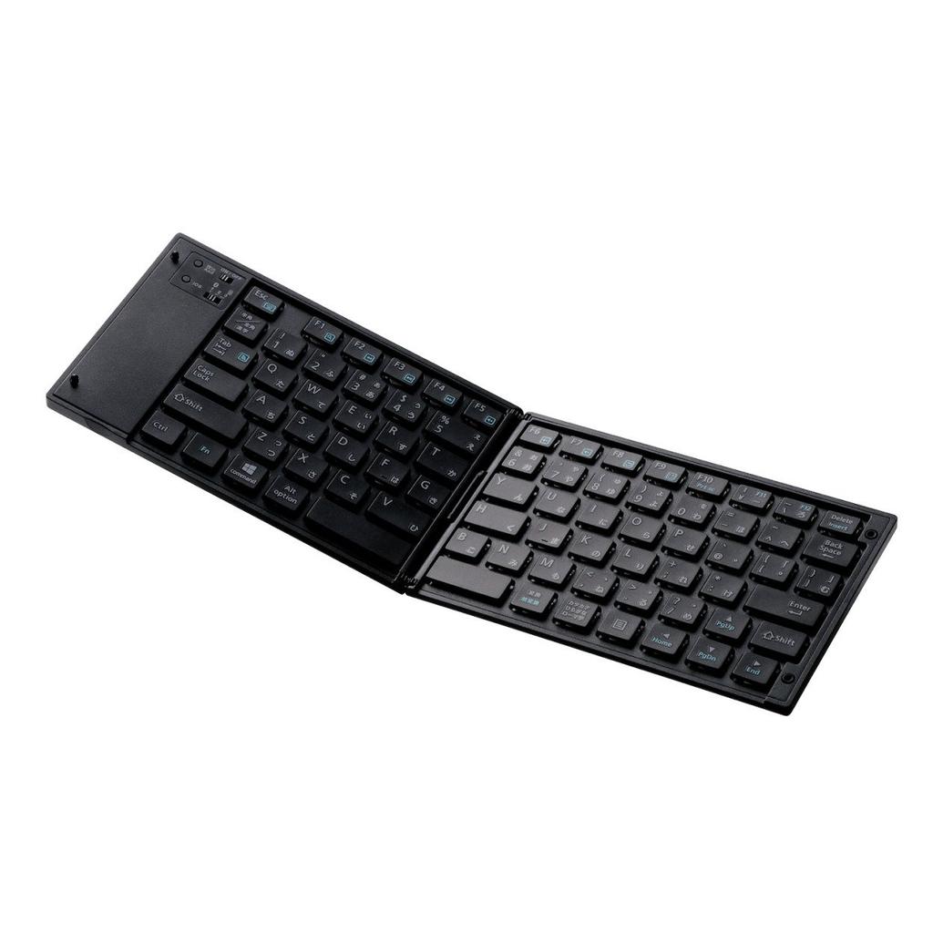 ELECOM Foldable Bluetooth Keyboard, Multi-Pairing, Black, TK-FLP01BK