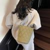 Korean Style Versatile Women Crossbody Bag Solid Color Adjustable Straps Cotton Clothing Bag Diamond Grid Tote Bag for Women