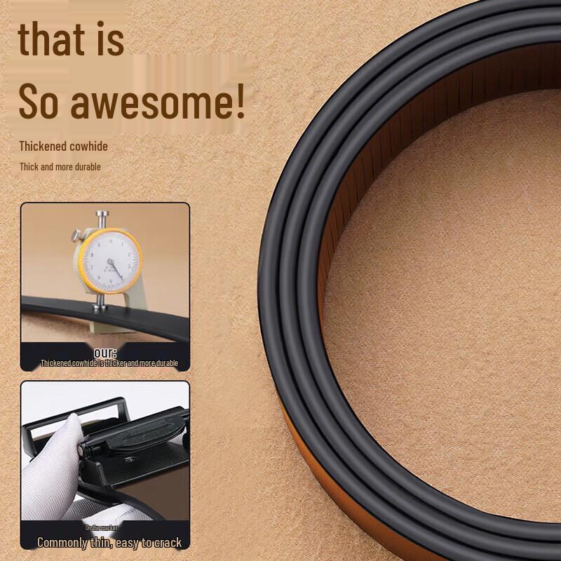 Warrior Men's Genuine Leather Automatic Buckle Belt