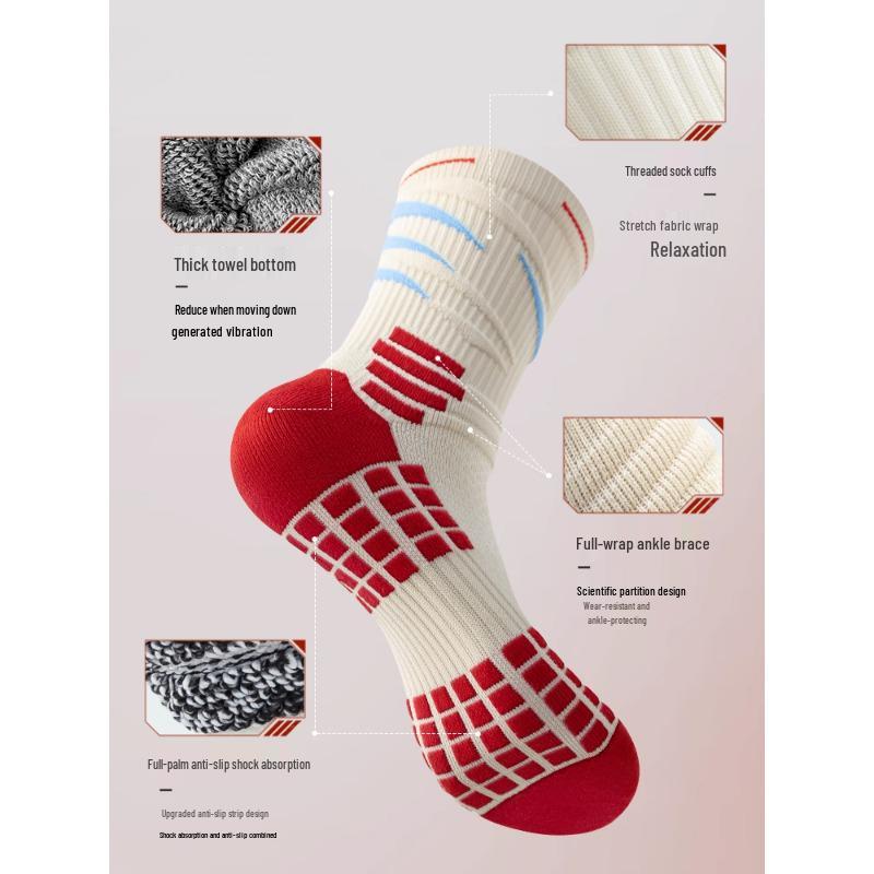 Men's Elite Long Tube Basketball Socks - Terry Bottom, Sweat-Absorbent, Odor-Resistant, Mid-Calf, High-Top Sports Running.