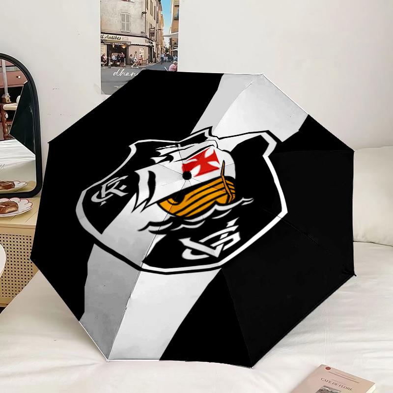 Ombrello con Emblema di Squadra di Calcio a 8 Stecche per Viaggio, Campeggio, Ombrello Leggero Portatile Casual, Essenziale per ogni Famiglia Regalo per le Vacanze