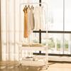 Floor Standing Clothes Rack Movable Clothing Rack Portable Multilayer Bedroom Anti Slip Large Capacity Simple Clothes Rack Stand