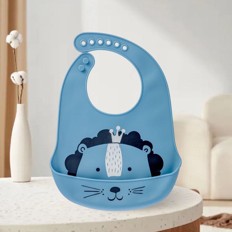 Waterproof Food-Grade Silicone Baby Bib - Leak-Proof, Self-Feeding, Drool Protection