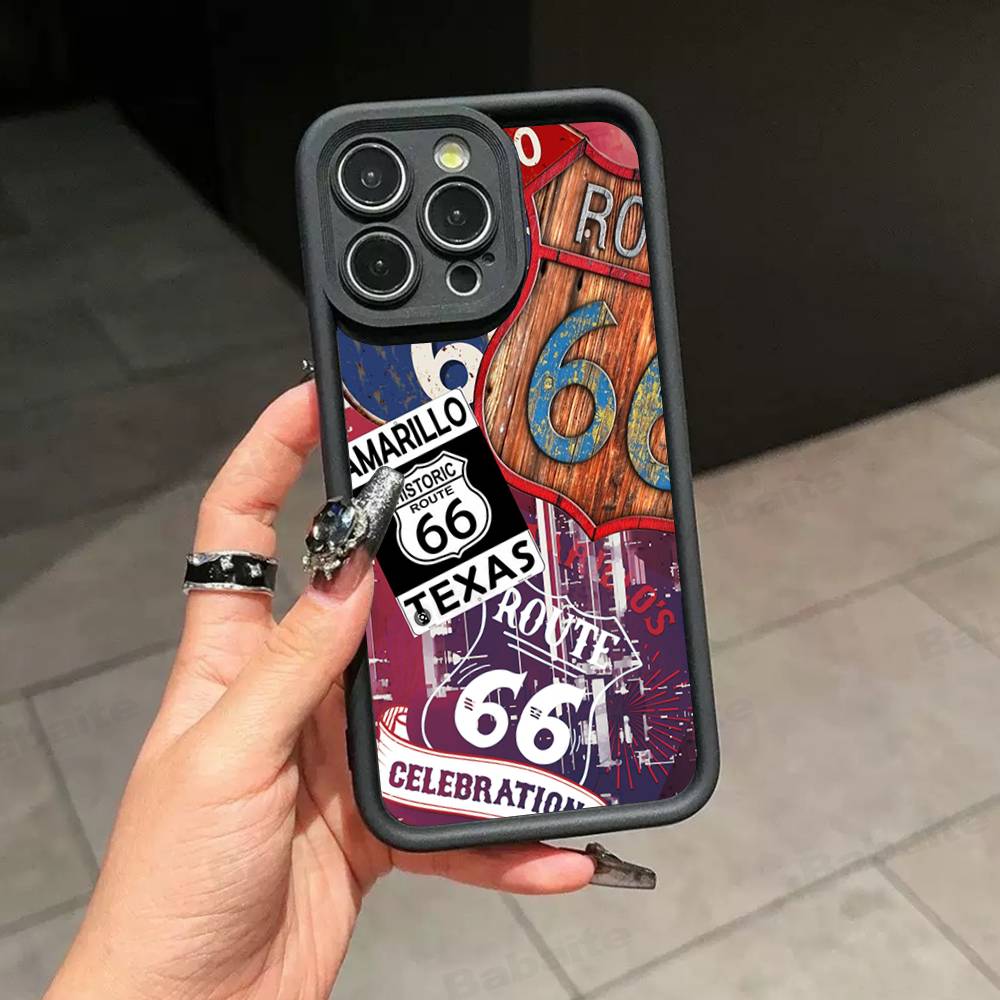 

Америка Маршрут 66 Силиконовый Мягкий Чехол Для Телефона Для IPhone 17 16 14 13 12 11 15 Pro Max Plus Air Cover iPhone 15