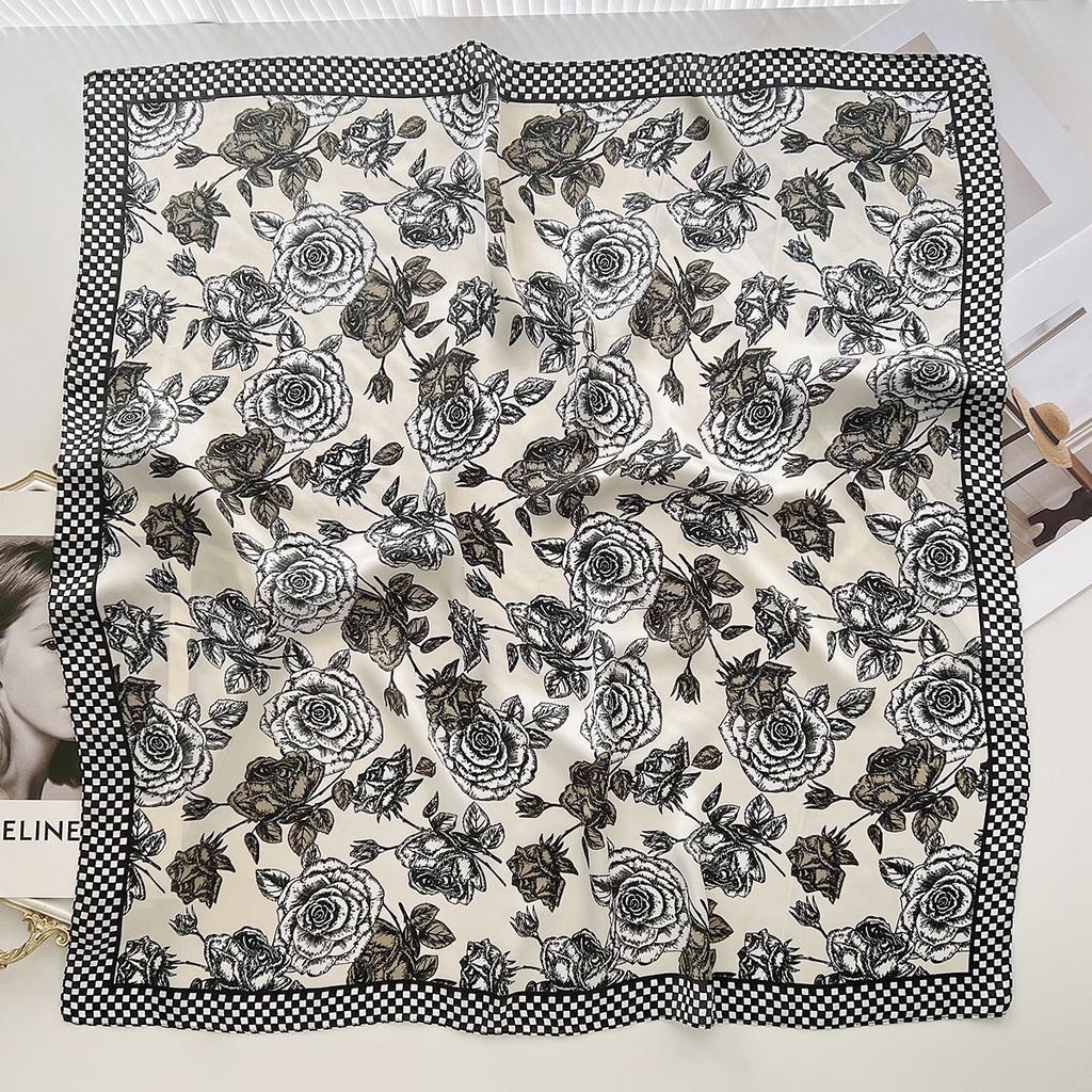 Spring and Summer Graffiti Flowers 71 * 71 Square Scarf Travel Sunscreen Headscarf Practical High-end Scarf for Mother