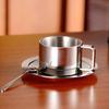 Double Walls Insulated Coffee Mugs with Saucer and Spoon for Home Hot Milk