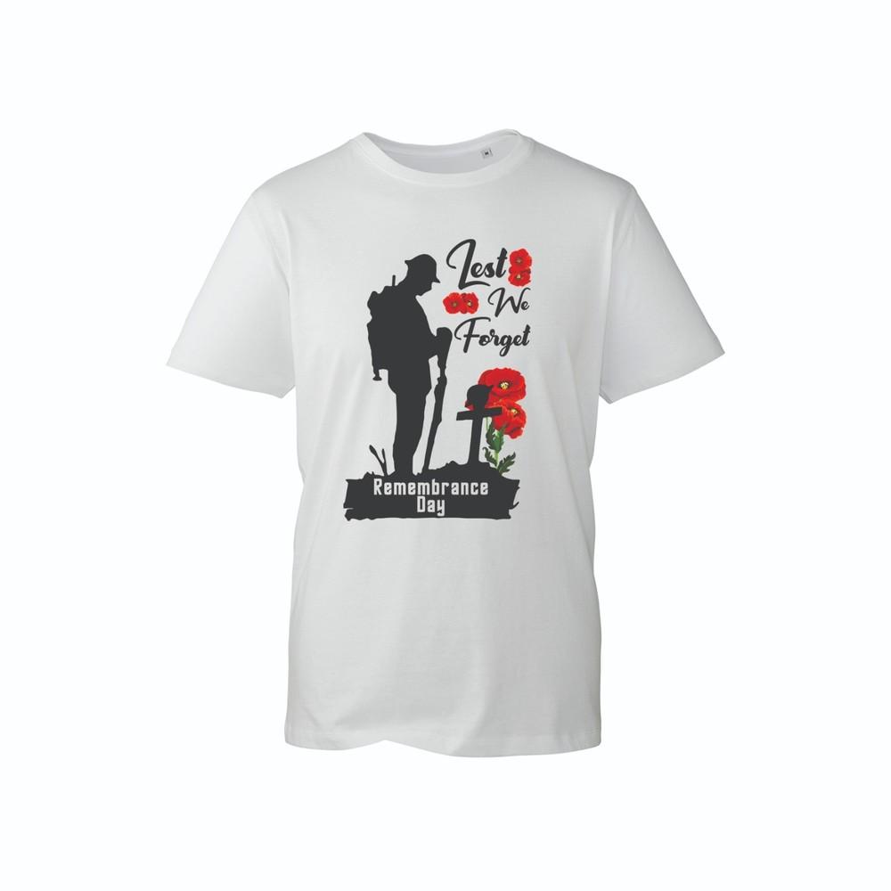 Remembrance Day T Shirt Lest We Forget Poppy Design Honor Veterans Memorial S