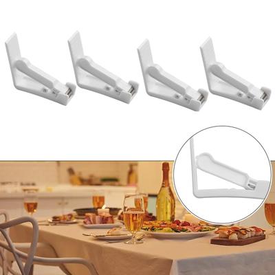 4Pcs Transparent Non-Slip Plastic Tablecloth Clips for Securing Table Cover During Party Picnic Wedding Household Dining Events