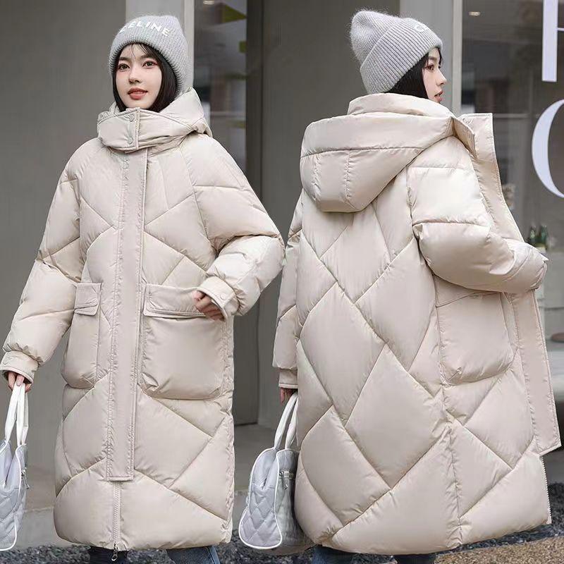 Winter Women's Loose Parka Hooded Jackets Thicken Warm Cotton-padded Puffer Coats Casual Long Parkas Clothes Loose Outerwear