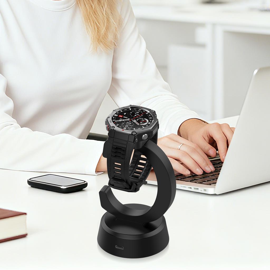 Dla Huami Amazfit T-REX3 Pro Adapter Stacja Ładowania USB Antypoślizgowa Lekka Ładowarka do Zegarka Odporne na Zużycie Akcesoria do Zegarka