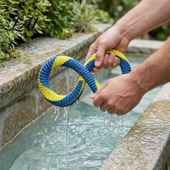 Training Toys for Aggressive Chewers Dog Tug Toy Nylon 8-Shaped Chew Interactive Teeth Cleaning Dogs Rope Chewers Outdoor Training of War