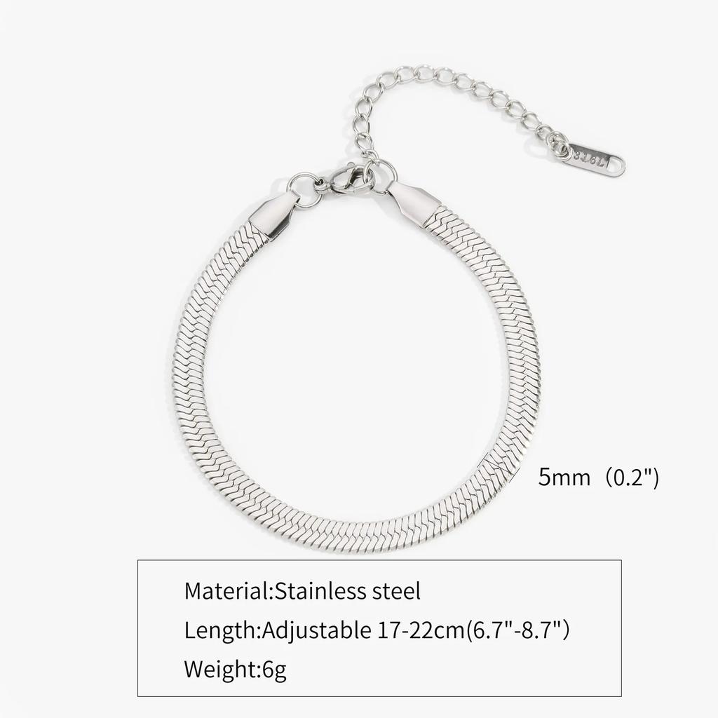 2/3/4/5MM Edelstahl Armband Für Damen Herren Goldfarbe Schlangenkette Armreif Mit Verlängerungskette Wasserdicht Party Schmuck Geschenk
