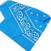 Trifong bandana light blue paisley 100% cotton blue bandana adult stylish cotton handkerchief bandana men's women's unisex 55cm x 55cm blue