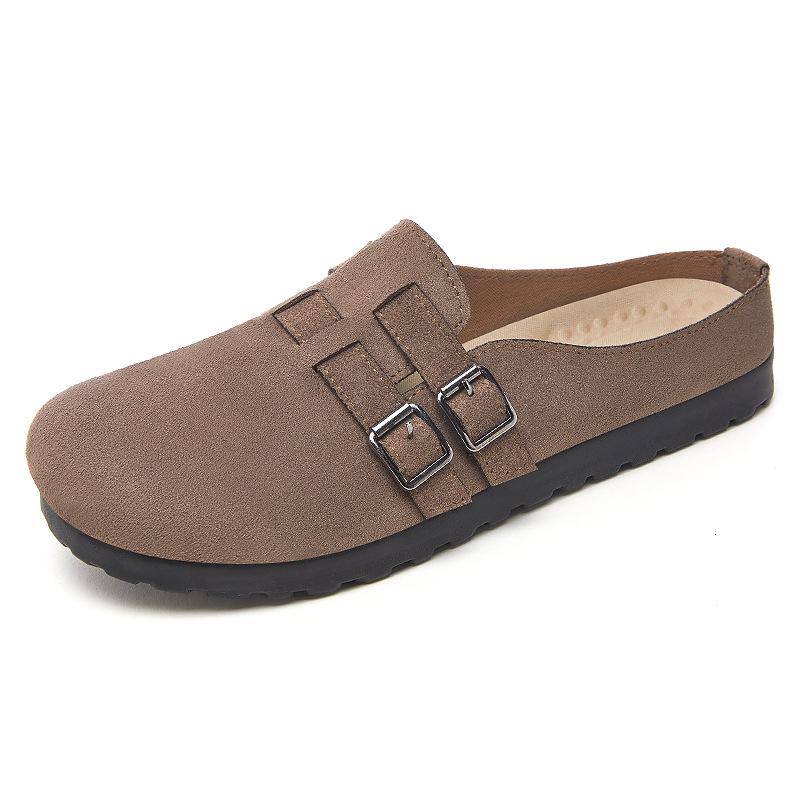 

Shoes women s new fashion Birkenstocks, one foot on polyurethane bag head and half on the outside, flat casual shoes 41