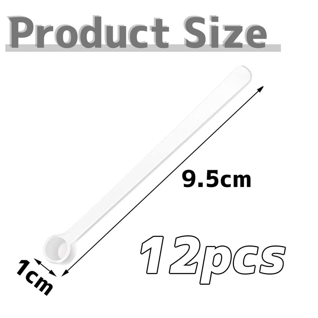 Lznnnnni Measuring Spoons, 0.25ml, Pack of 12, Mini Measuring Spoons, Plastic Micro Scoop Spoons, for Cosmetics, Sugar, Glitter, Protein, Powders,