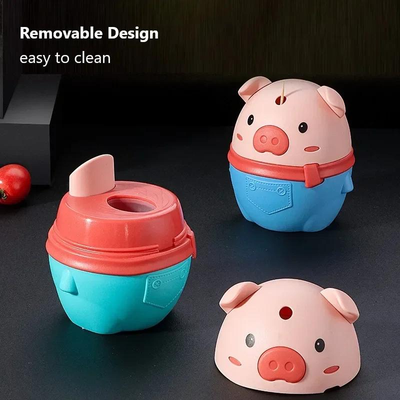 Press-type Automatic Pop-up Toothpick Box Household Creative Cartoon Restaurant Little Pig Toothpick Holder Daily Toothpick Box