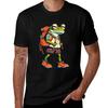 Funny Green Frog Hiking Cartoon T-Shirt Summer Festival T-Shirt