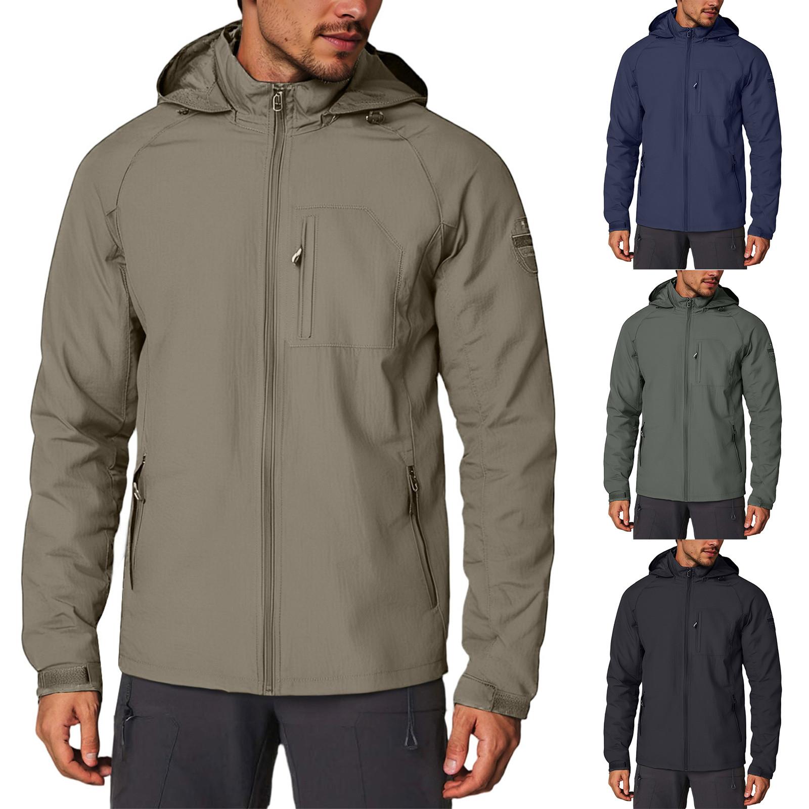 Men S Zipper Jacket, Casual Long Sleeved Zipper Hooded Jacket L