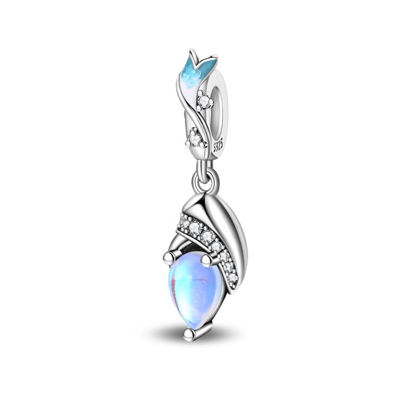 New Original Copper Charms Bead Luminous Rose Cat Planet Star Moon Pendant Fit Women Bracelet Necklace Jewelry Gift